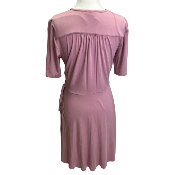 Asos Pink Short Sleeve Jersey Wrap Dress Size S - Picture 7 of 11
